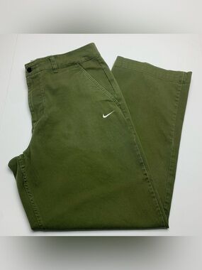 Nike Life Chino Pants Green Loose Fit Baggy Wide Leg DX6027-326 Mens Size 34
